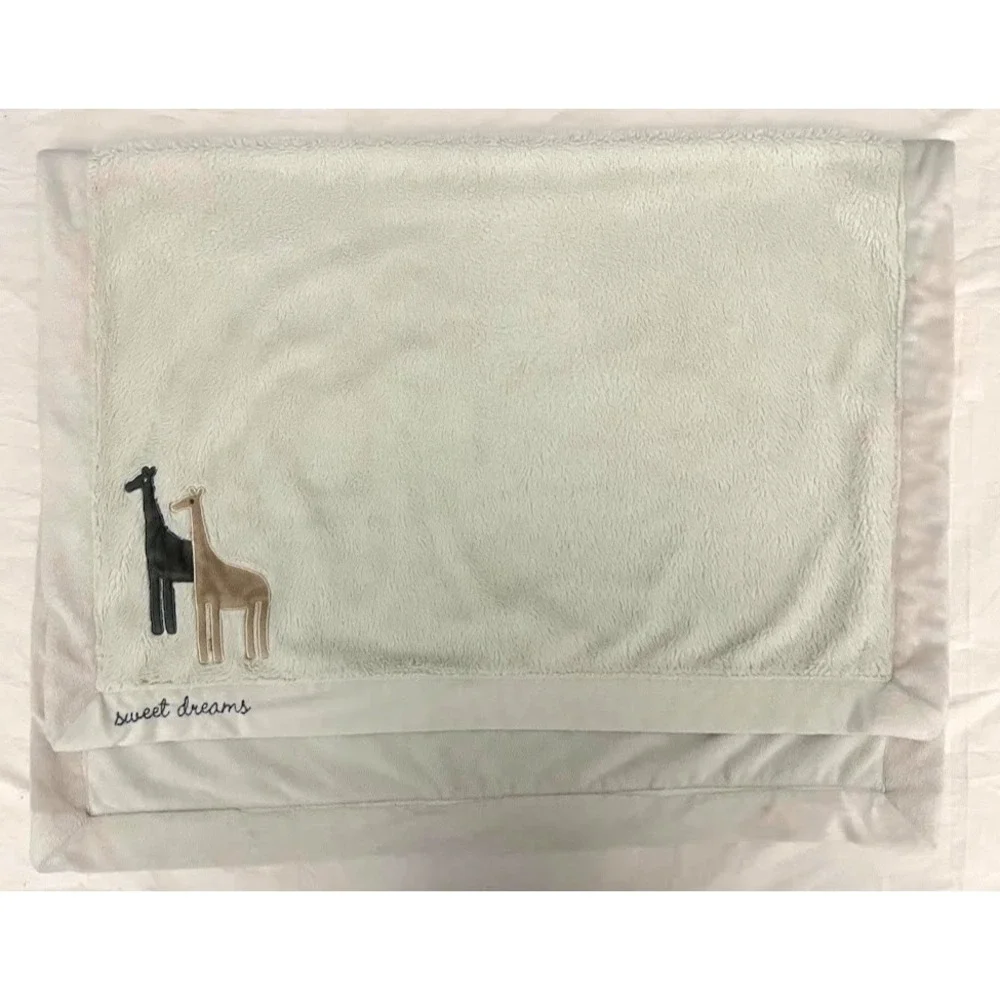 Wendy‎ Bellissimo Beige Giraffe Sweet Dreams Baby Blanket Plush Unisex Soft